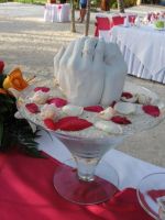 Hand sculpture centerpiece with rings.jpg