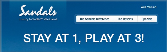 Sandals Carlyle: Stay at 1, play at 3 (& up to 65% off and airline credits)