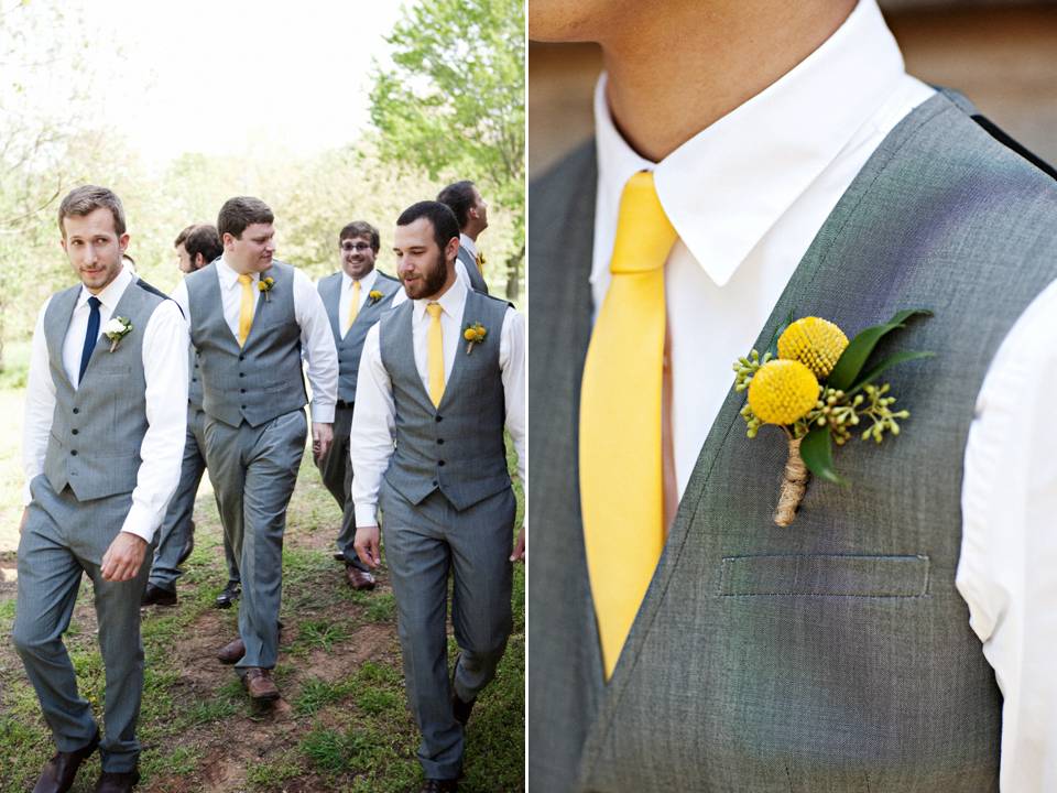 Grooms and groomsmen attire: What would look good with my dress and bridesmaids dresses