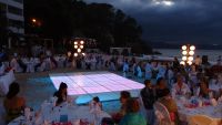 Wedding at Playa del Carmen Iluminated dance floor DJ Ligtning