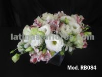 pink alstroemeria and white lisianthus #wedding #bouquet with dendrobium orchid