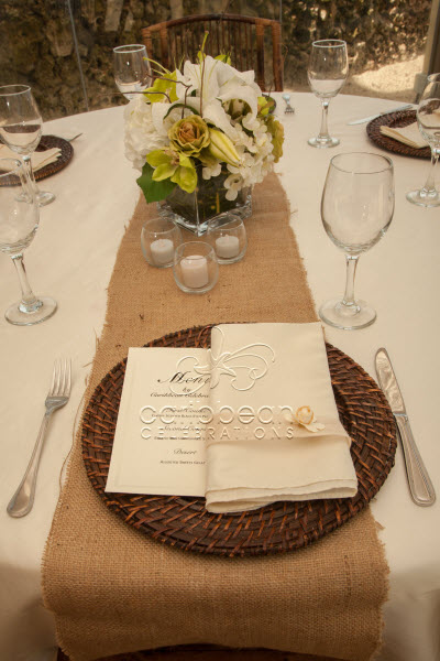Rustic collection table set up
