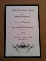 Our menu on black thick cardstock