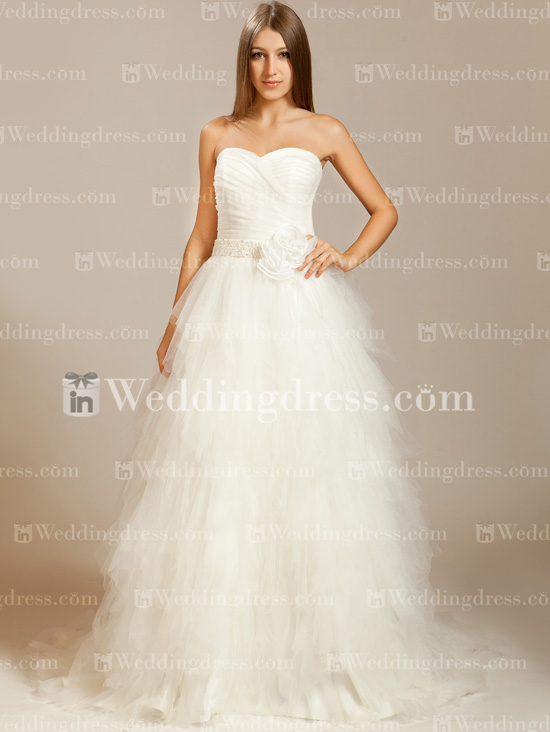 Unique Tiered Organza Wedding Dress DE193N 