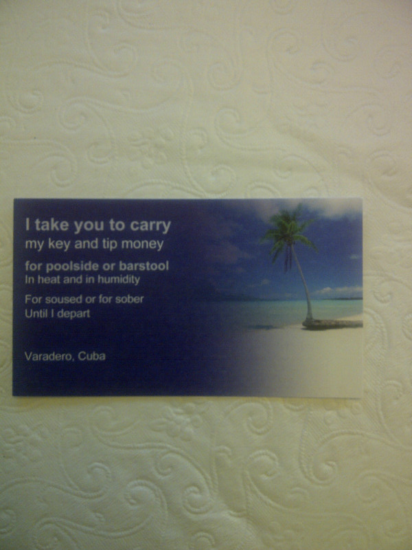 KEY/TIP CARDS FOR VARADERO, CUBA - FREE