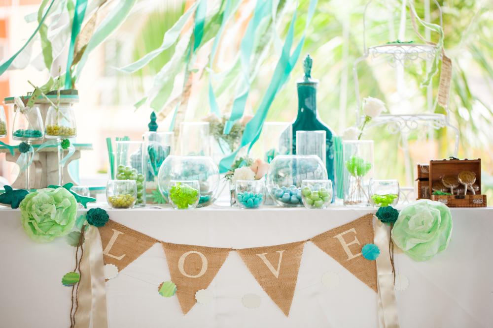 Beach theme/Blue-White Candy Buffet