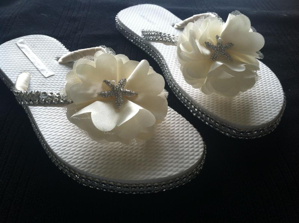 Bridal Custom Made Beach Flip Flops