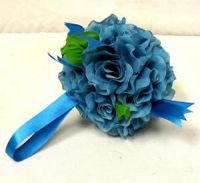 Looking for turquoise/bluish flower balls, may make own depending on how "matchy" I want to be with my bouquet :)
