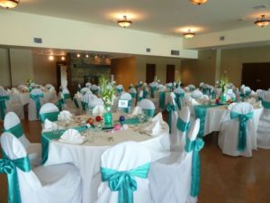 Turqoise Satin Table Runners and Chair Sashes for Sale - Calgary, AB