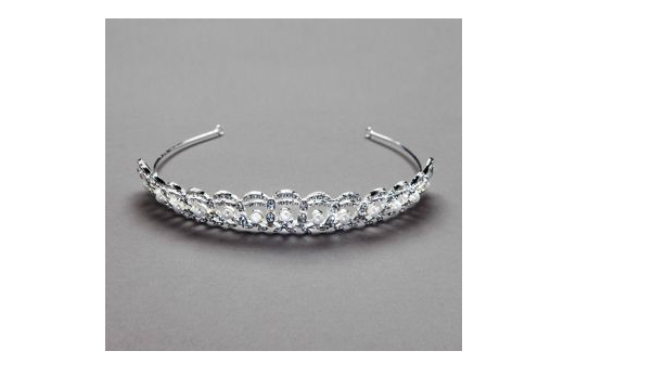 Crystal and Pearl Accented Tiara from Davids Bridal