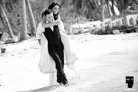 #isla mujeres #fun #bride #groom #water #dress #mexico #honeymoon