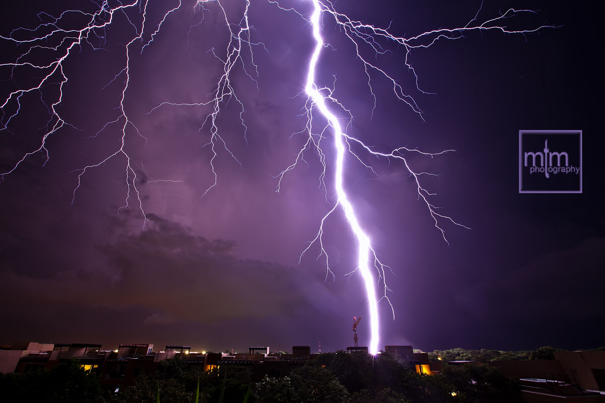 Lightning strike over Playa del Carmen...