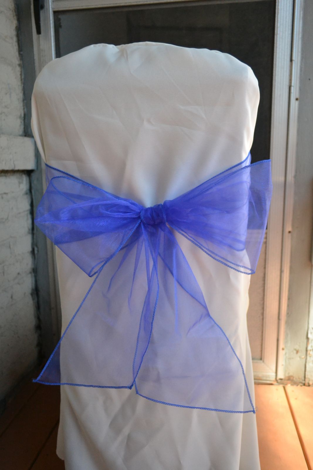 50 Royal Blue and 50 Orange Organza Wedding Sash