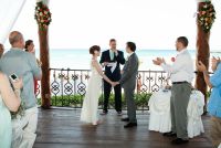 Wedding Gazebo at The Royal Playa del Carmen...We fit 40 guests in the gazebo with us and it made for such an intimate ceremony! 

They block off the beach around the Gazebo and have staff stationed to stop passerby from walking around or watching the c