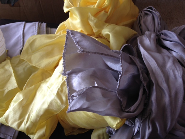 Grey and Yellow Theme (Napkins, Satin Chair Ties and Crossword/Sudoku Books for OOT)