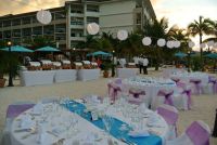 different view of the turquoise and purple reception