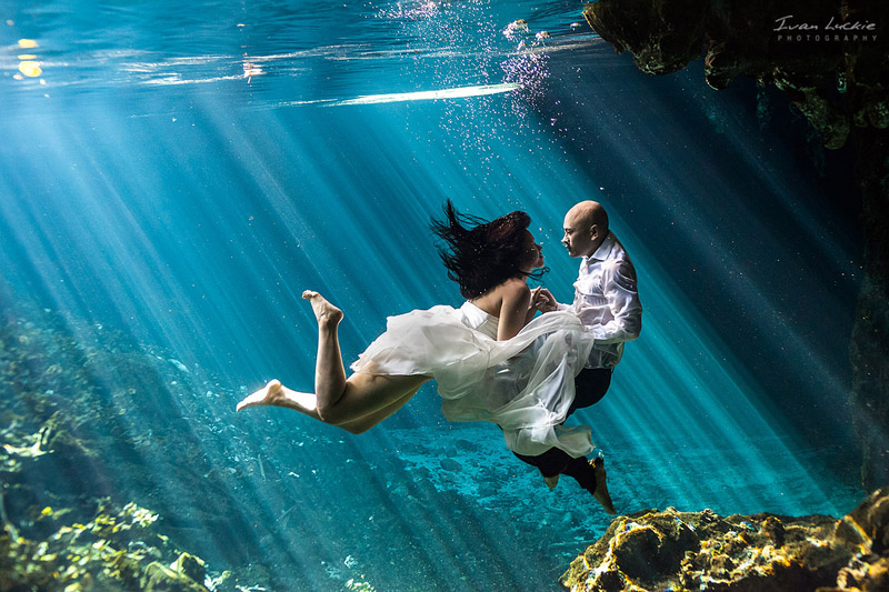 Underwater trash the dress