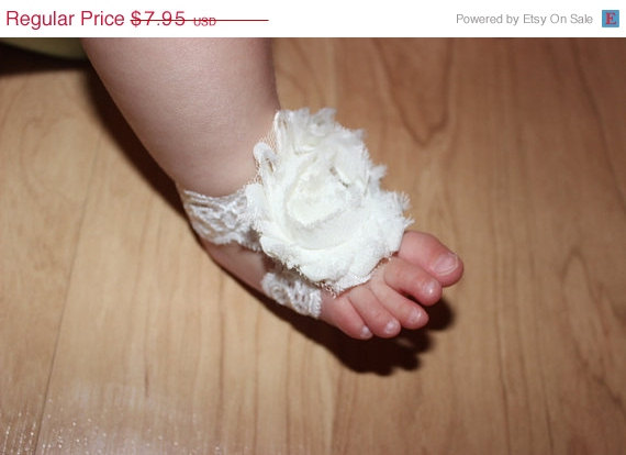Baby Flower Girl Barefoot Sandals