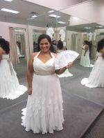 front of my dress with wedding fan