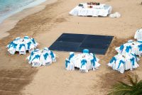 Beach set up for a private reception