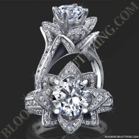 Blooming Beauty Flower Rose Engagement Ring