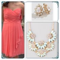 bridesmaid dress and jewlery