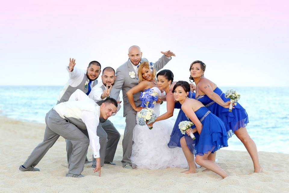 On The Beach with the Bridal Party