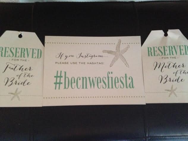 Instagram Signs and Mother/Father of the Bride/Groom Signs for Chairs at Ceremony