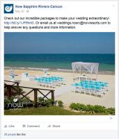 Now Sapphire Facebook post featuring my wedding