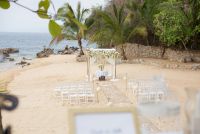 Vintaje ceremony setup on the beach