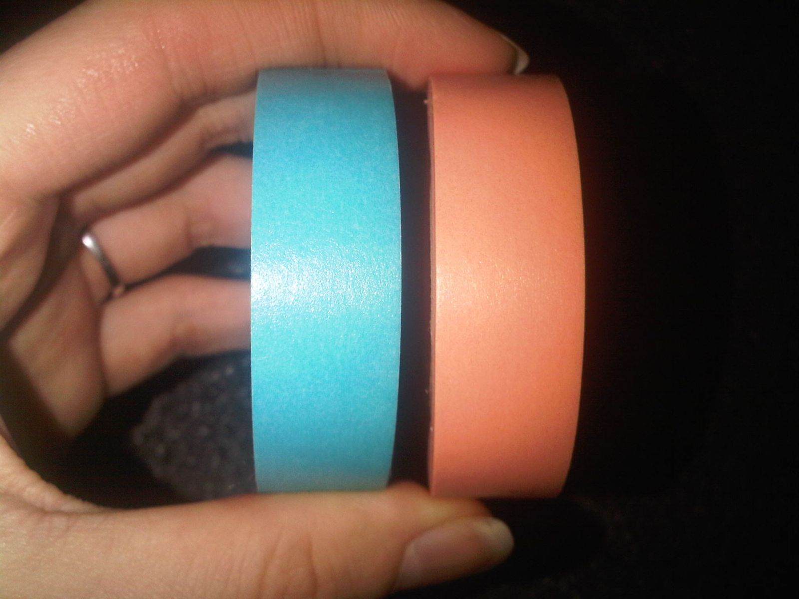 Coral and Turquoise Coloured Tape