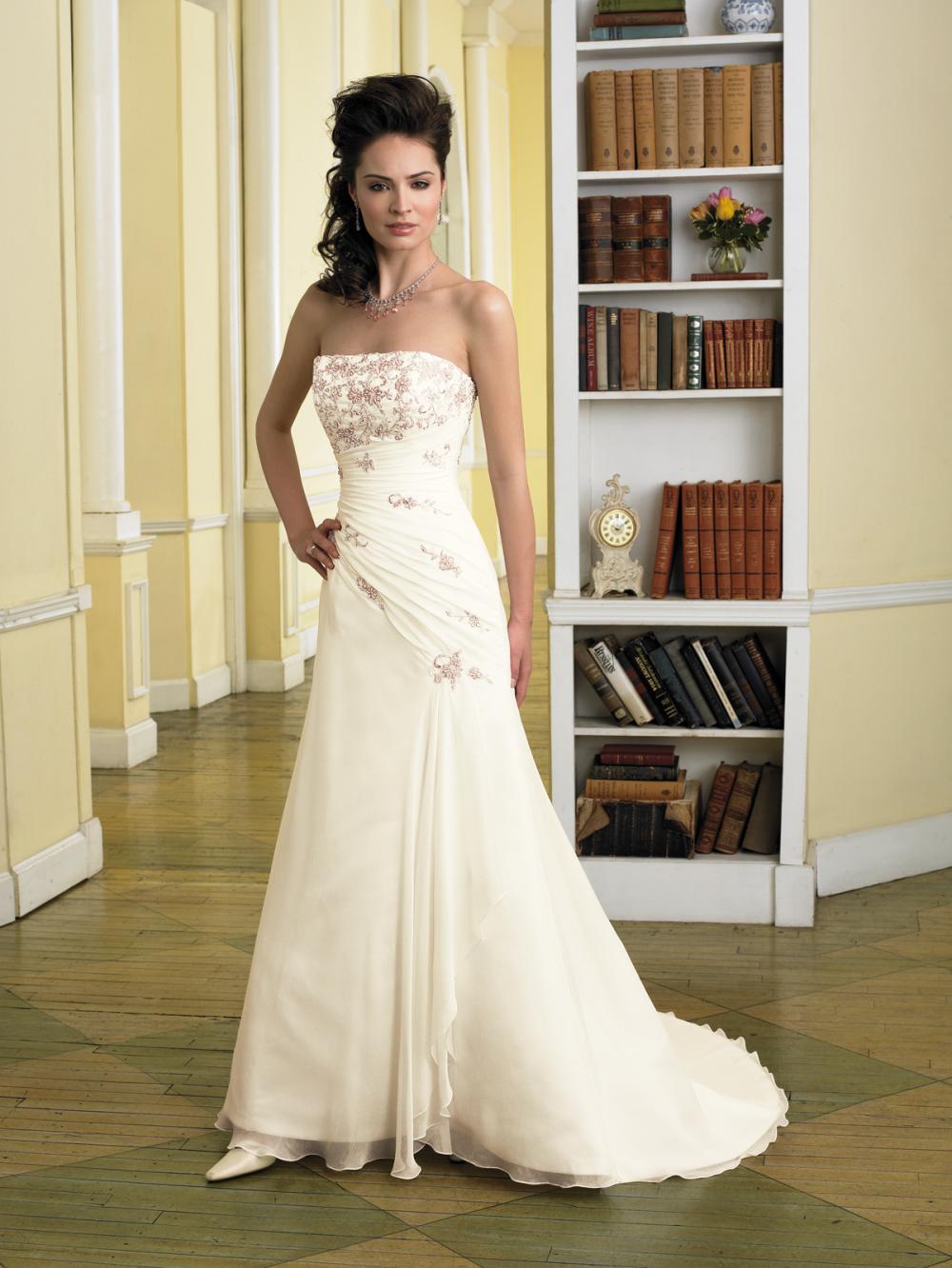 Sophia Tolli "Carly" Diamond White Size 14 altered down to size 10