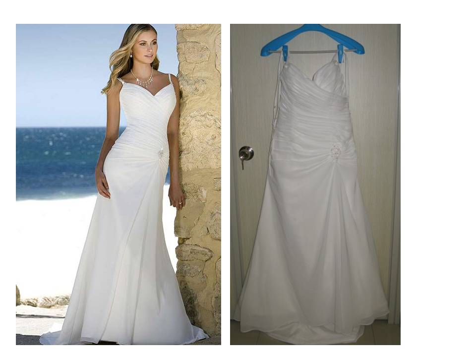 Chiffon Destination Wedding Dress - Knock Off - Size 10