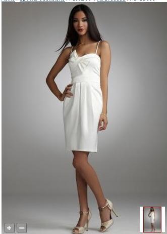 ** $70 - Short, Ivory Stretch Satin Dress with Bow Detail and Pockets - Size 4 **