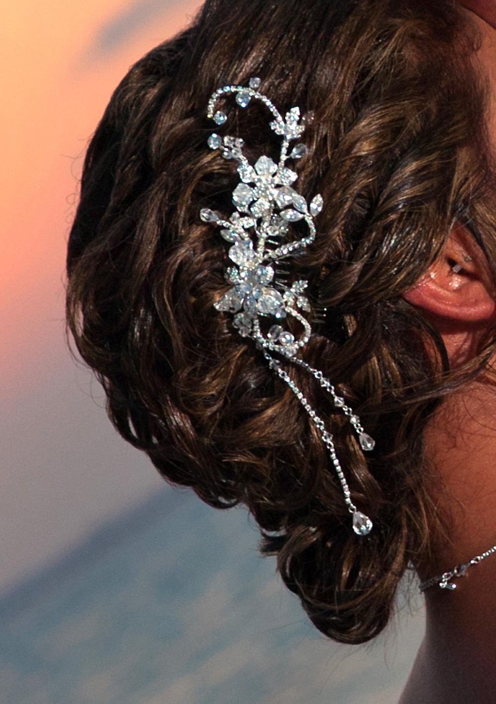 Beautiful Swarvoski Crystal Dangle Bridal Comb