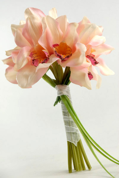 Cream and Pink Silk Bouquets