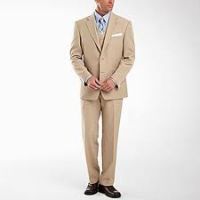 Groom and Groomsmen suits from JC PENNY - Stafford Essentials Mens Suit Separates, Khaki (Jacket $90 Pants $40)