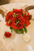 Carnations, roses & hipericum