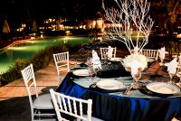 Blue navy tafeta tablecloth
