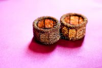 Brown beaded napkin rings
