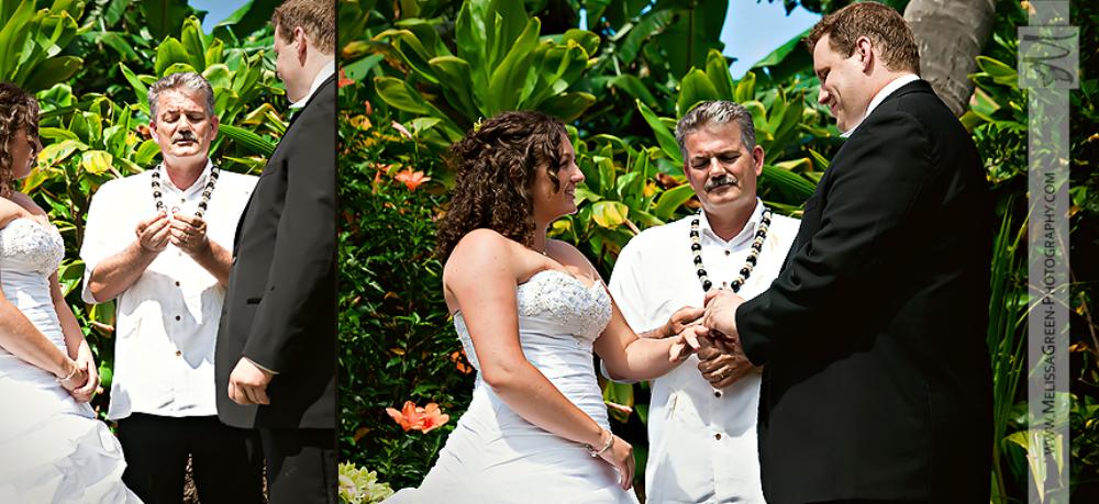 Ceremony took place in the lush tropical garden