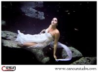 Underwater Trash the Dress Session at a Cenote