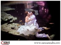 Underwater Trash the Dress Session at a Cenote