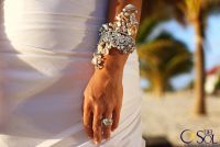 One of the most unique bracelets I've ever designed. Specifically made for this one of a kind trash the dress experience, the crystal rhinestone and shell wire-wrapped bracelet made me feel like I was a mermaid on shore!

This was part of â™¦â™¦