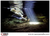 Underwater Trash the Dress in a Cenote