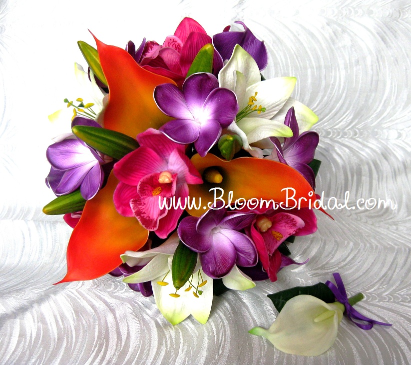 5 Tropical Color real touch bouquets
