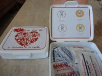 Outside and inside of first aid kits