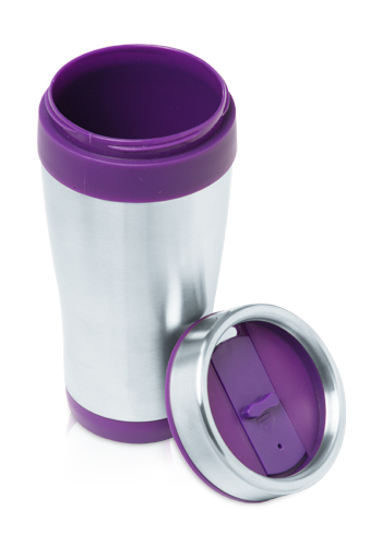 FOR SALE:  Stainless steel/Purple travel mugs (++ extra BONUS items with purchase)