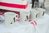 cake table; I purchased the mugs (that spell "amor") from Anthropologie and took them with me.