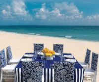 
www.crystalwaterweddings.com Experienced travel agents who strongly value providing first class service and have a deep passion for destination weddings.   Nautical.  Crisp navy blue and white fabrics of varying pattern, while an aisle of brilliant whit